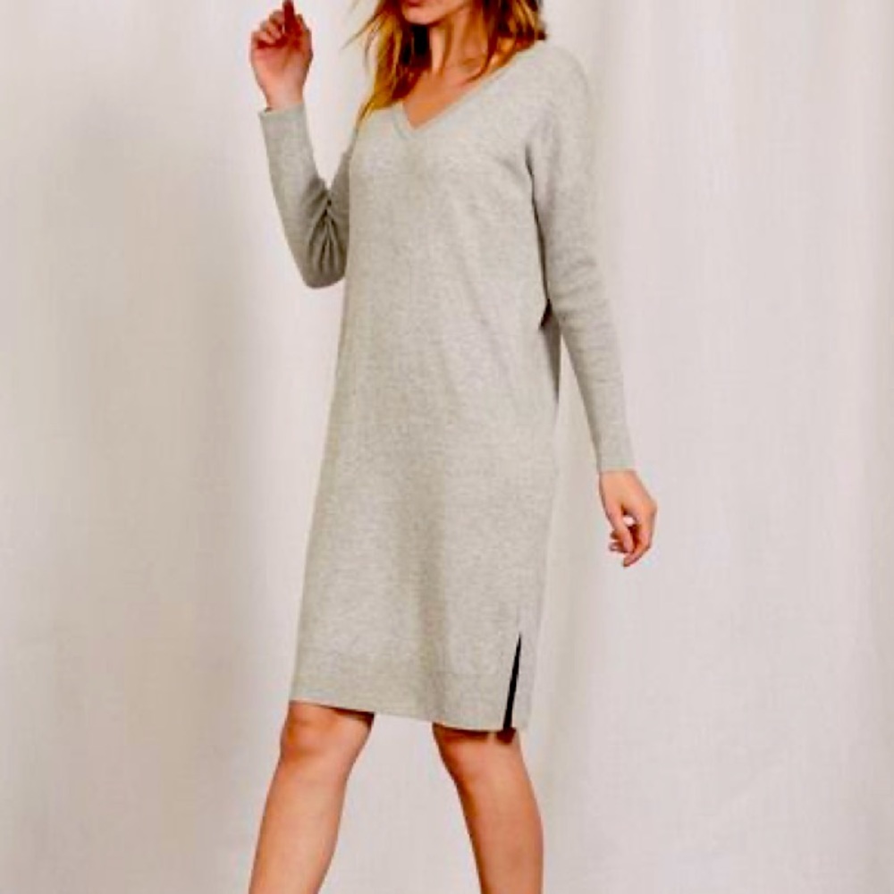 Boden Rowenna Knitted Dress, Silver Melange